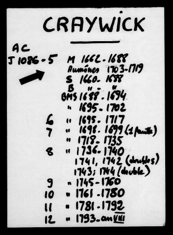 CRAYWICK / BMS [1662-1702]