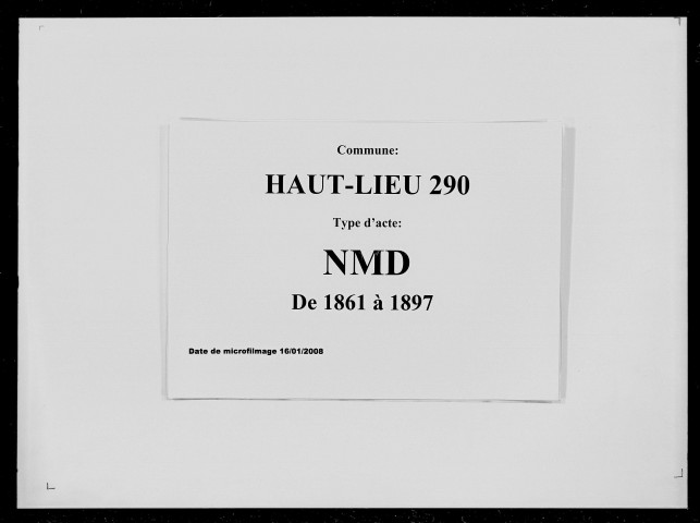 HAUT-LIEU / NMD [1861-1897]