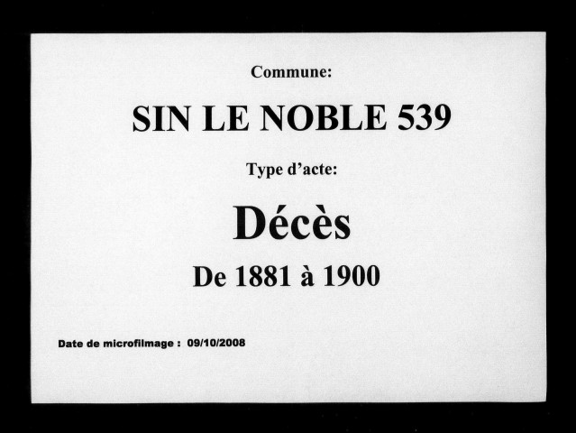 SIN-LE-NOBLE / D [1881-1900]