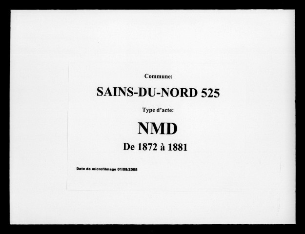 SAINS-DU-NORD / NMD [1872-1881]