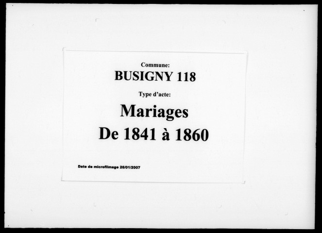 BUSIGNY / M [1841-1860]