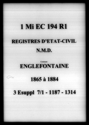 ENGLEFONTAINE / N (1865-1884), M, D (1865-1882) [1865-1884]