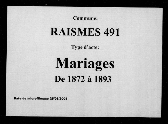 RAISMES / M [1872-1893]