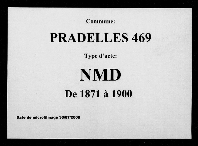 PRADELLES / NMD [1871-1900]