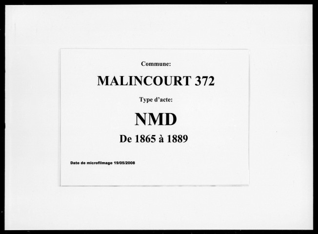 MALINCOURT / NMD [1865-1889]