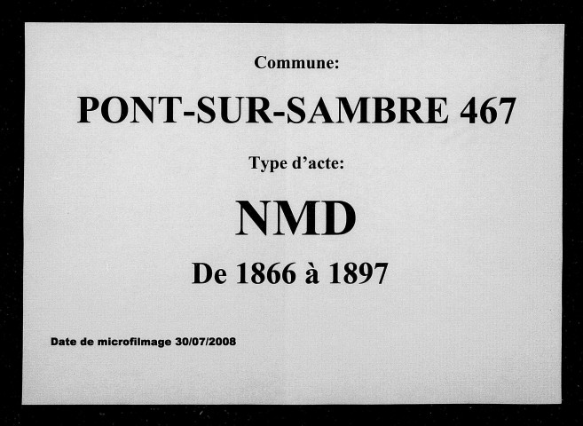 PONT-SUR-SAMBRE / NMD [1866-1897]