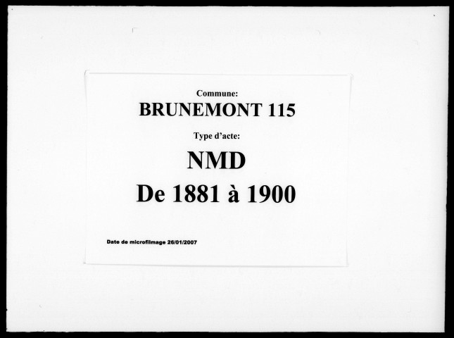 BRUNEMONT / NMD [1881-1900]
