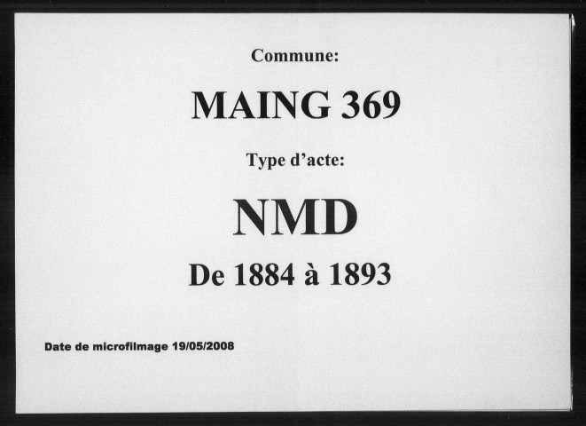 MAING / NMD [1884-1893]