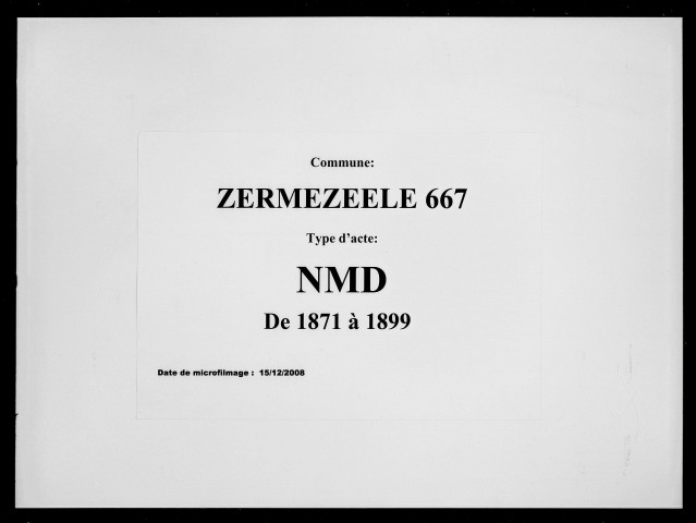 ZERMEZEELE / NMD [1871-1899]