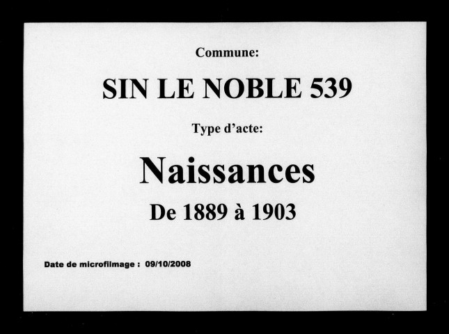 SIN-LE-NOBLE / N [1889-1903]