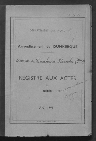 COUDEKERQUE-BRANCHE - Section A, B / D [1941 - 1941]