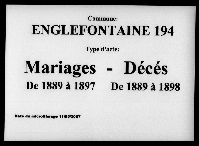 ENGLEFONTAINE / M (1889-1897), D (1889-1898) [1889-1898]