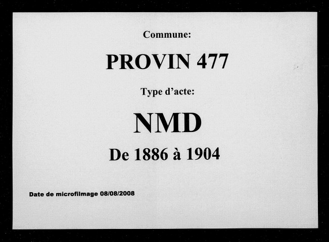PROVIN / NMD [1886-1904]