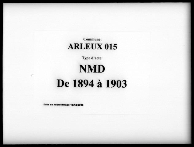 ARLEUX / NMD, Ta [1894-1903]