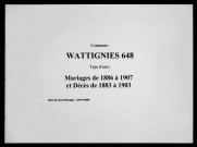 WATTIGNIES / M(1886-1907), D(1883-1903) [1883-1903]