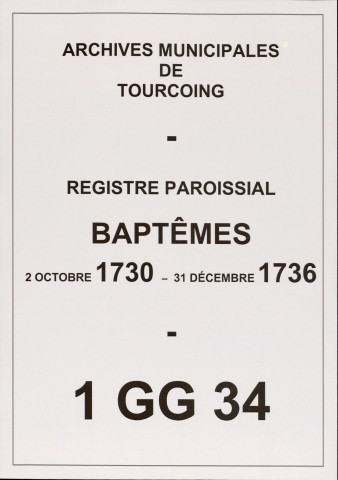 TOURCOING / B [1730-10-02 - 1736]