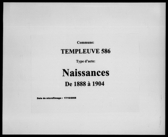 TEMPLEUVE / N, Ta [1888-1904]