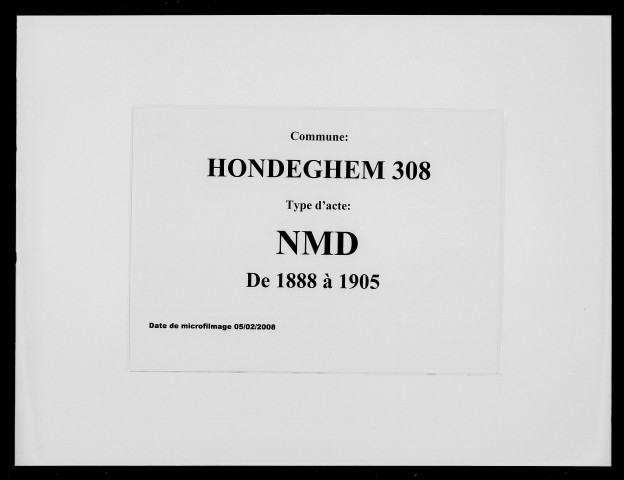 HONDEGHEM / NMD [1888-1905]