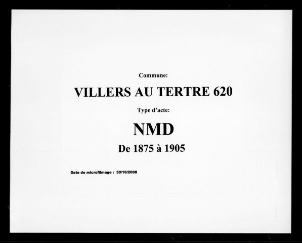 VILLERS-AU-TERTRE / NMD, Ta [1875-1905]