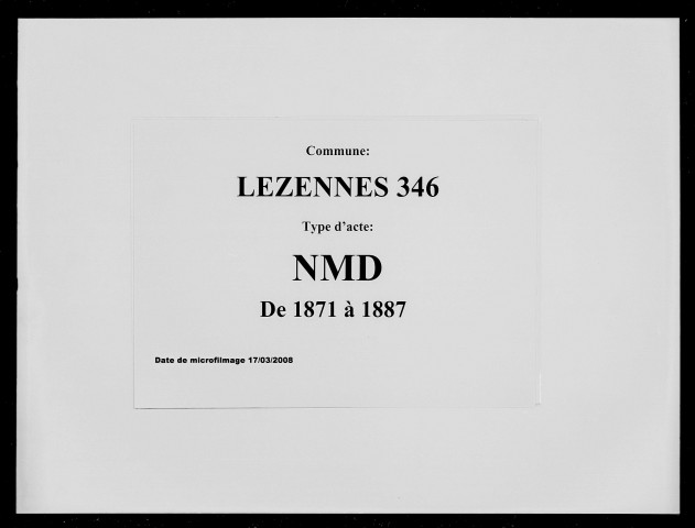 LEZENNES / NMD [1871-1887]