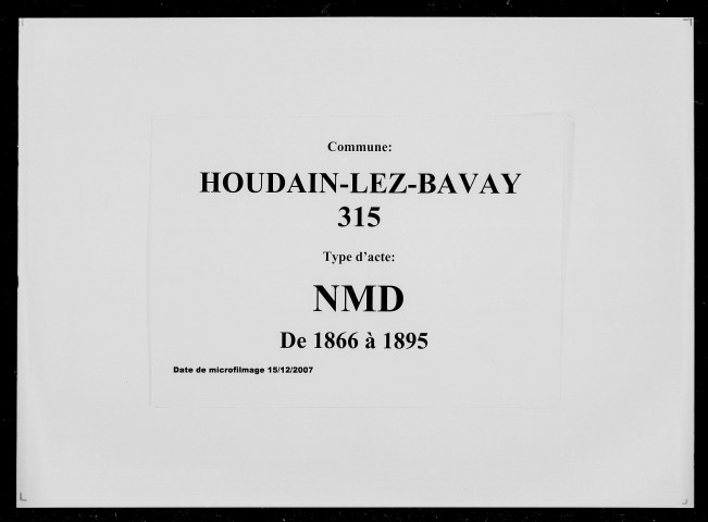 HOUDAIN-LEZ-BAVAY / NMD [1866-1895]