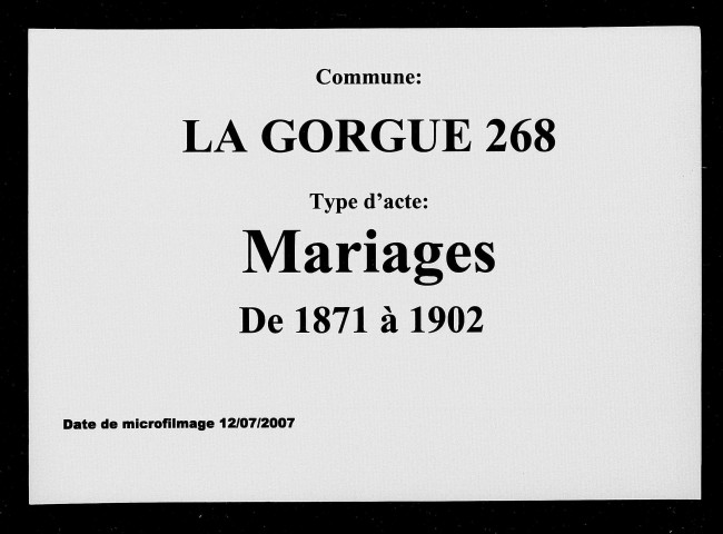 LA GORGUE / M [1871-1902]