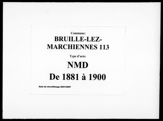 BRUILLE-LEZ-MARCHIENNES / NMD [1881-1900]