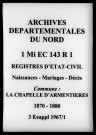 LA CHAPELLE-D'ARMENTIERES / N (1870-1880), Td (1843-1882) [1843-1882]