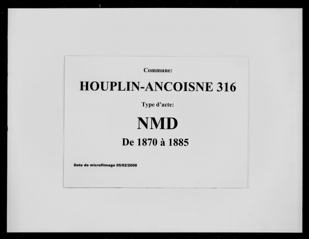 HOUPLIN-ANCOISNE / NMD [1870-1885]