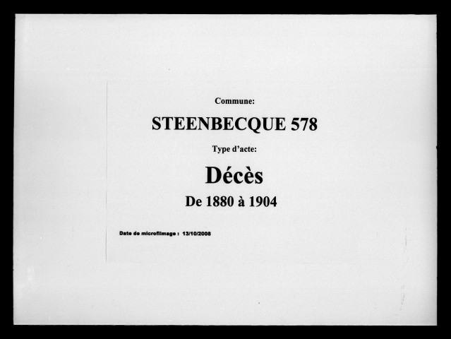 STEENBECQUE / D [1880-1904]