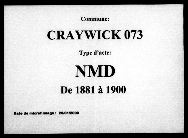 CRAYWICK / NMD [1881-1900]