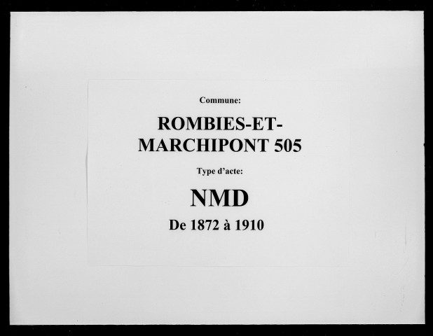 ROMBIES-ET-MARCHIPONT / NMD [1872-1910]