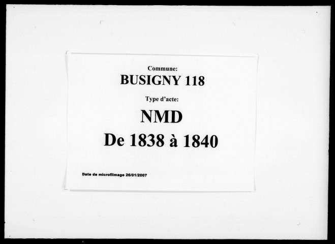 BUSIGNY / NMD [1838-1840]