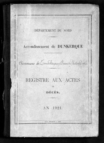 COUDEKERQUE-BRANCHE - Section D et C / D [1921 - 1921]
