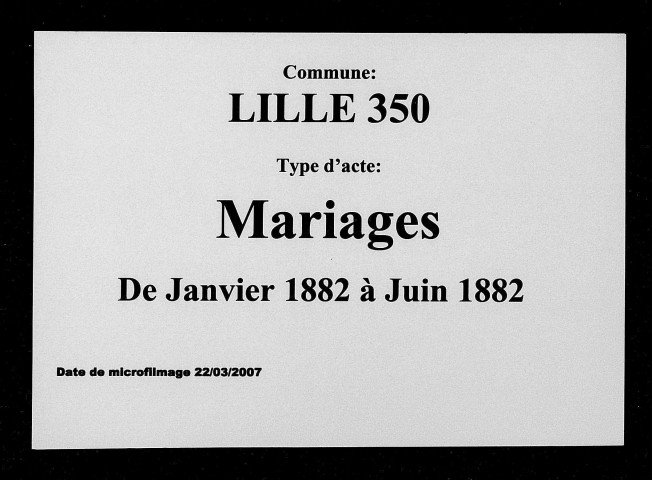 LILLE / M (01/1882 - 06/1882) [1882]