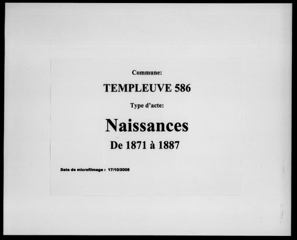 TEMPLEUVE / N, Ta [1871-1887]