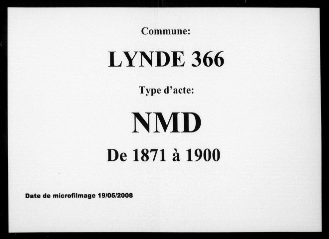 LYNDE / NMD [1871-1900]