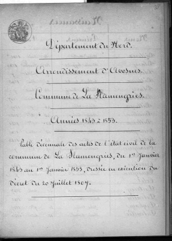 LA FLAMENGRIE / 1843-1852