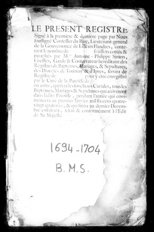 WAMBRECHIES / BMS [1694-1716]