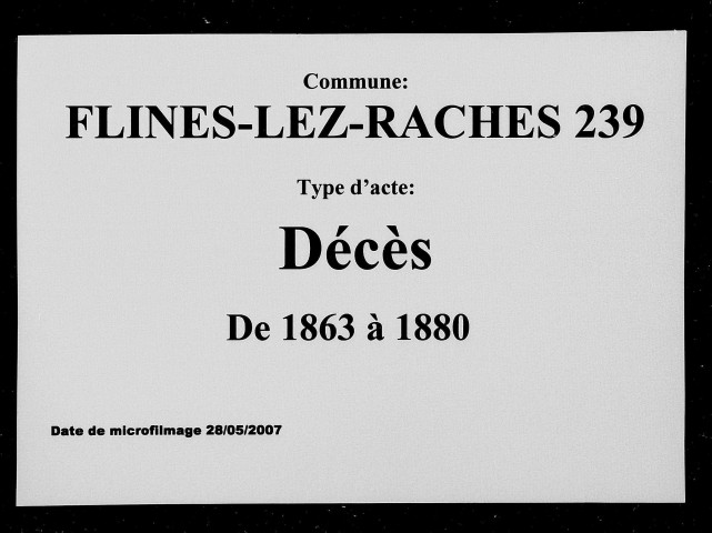FLINES-LEZ-RACHES / D [1863-1880]