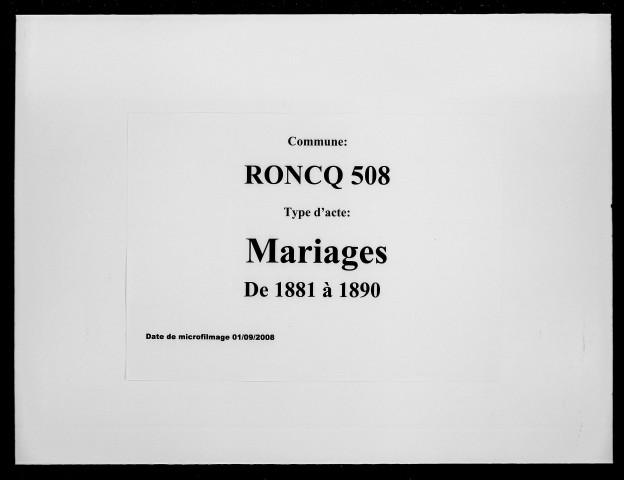 RONCQ / M [1881-1890]