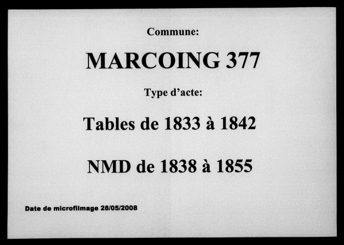 MARCOING / NMD [1838-1855]