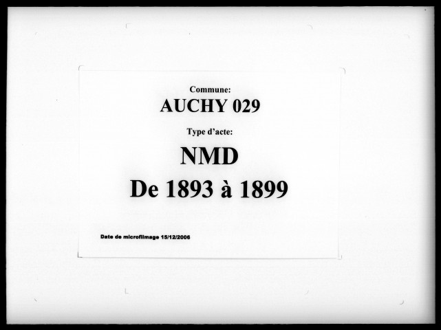 AUCHY-LEZ-ORCHIES / NMD, Ta [1893-1899]