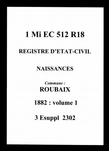 ROUBAIX / N [1882-1882]