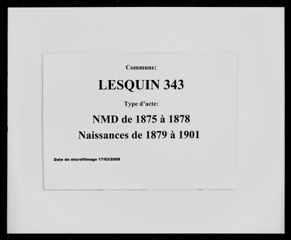 LESQUIN / NMD (1875-1878), N (1879-1901) [1875-1901]