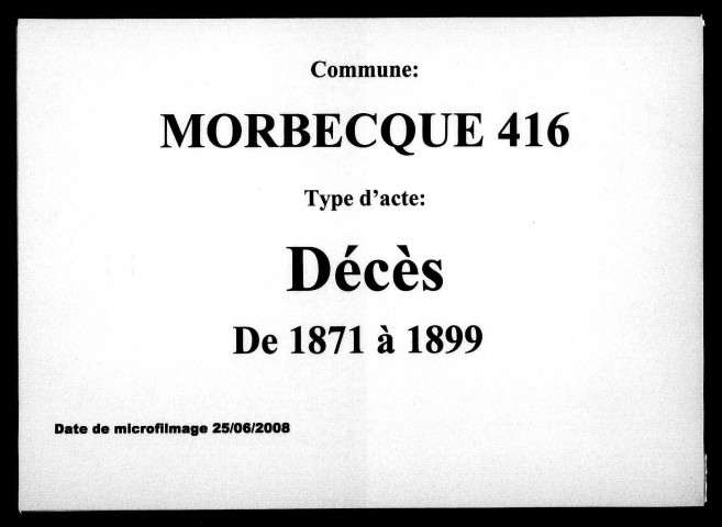 MORBECQUE / D [1871-1899]