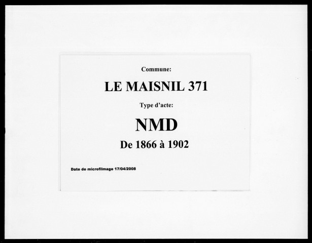 LE MAISNIL / NMD [1866-1902]