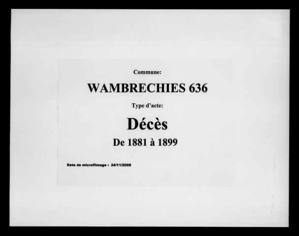 WAMBRECHIES / D [1881-1899]