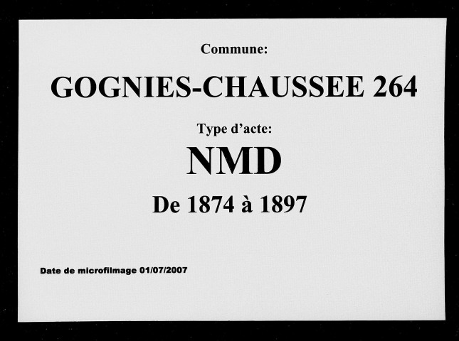 GOGNIES-CHAUSSEE / NMD [1874-1897]