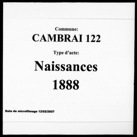 CAMBRAI / N [1888-1888]